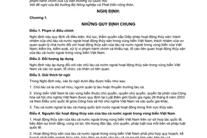 Nghị định 32/2010/NĐ-CP  quản lý hoạt động thủy sản tàu cá nước ngoài trong vùng biển Việt Nam