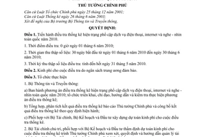 Quyết định 420/QĐ-TTg điều tra thống kê hiện trạng phổ cập dịch vụ điện thoại, internet nghe - nhìn toàn quốc năm 2010