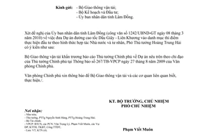 Công văn 1670/VPCP-KTN nghiên cứu triển khai Dự án đường cao tốc Dầu Giây - Liên Khương theo hình thức PPP