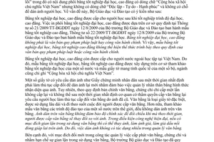 Công văn 1334/BGDĐT-VP  phôi bằng tốt nghiệp đại học, cao đẳng