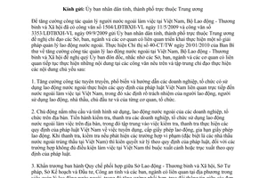 Công văn 828/LĐTBXH-VL tăng cường quản lý lao động nước ngoài làm việc ở Việt Nam