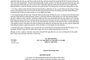 Công văn 77/BXD-TCCB đôn đốc thực hiện kế hoạch Tổ chức Hội nghị điển hình tiên tiến