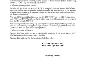 Công văn 984/TCT-TNCN chính sách thuế thu nhập cá nhân