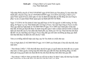 Công văn 2495/STC-BVG ổn định tiền thuê đất tại mặt bằng