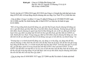 Công văn 1841/CT-TTHT thuế giá trị gia tăng hoạt động chuyển nhượng