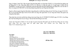 Công văn 676/CHHVN-KHCNMT thông báo Chính phủ Cộng hòa Hàn Quốc áp dụng