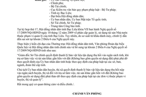 Công văn 08/VP năm 2010 đính chính Nghị quyết 17/2009/NQ-HĐND Bạc Liêu