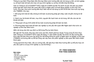 Công văn 383/KBNN-KT hướng dẫn kế toán nhà nước