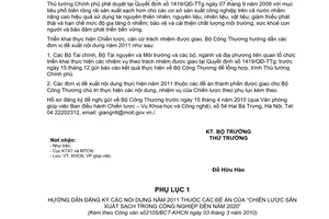 Công văn 2015/BCT-KHCN hướng dẫn đăng ký các nội dung năm 2011 thực hiện Chiến lược sản xuất sạch hơn trong công nghiệp đến năm 2020