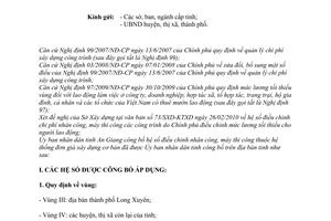 Công văn 624/UBND-XDCB công bố hướng dẫn điều chỉnh dự toán