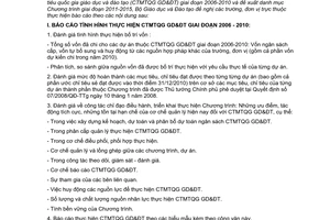 Công văn 1168/BGDĐT-KHTC báo cáo tình hình thực hiện Chương trình mục tiêu quốc gia giáo dục đào tạo giai đoạn 2006-2010,