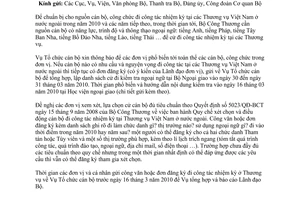 Công văn 2482/BCT-TCCB đăng ký đi công tác Thương vụ Việt Nam ở nước ngoài  kiểm tra ngoại ngữ