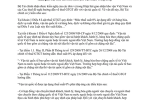 Công văn 3055/BTC-TCT thuế giá trị gia tăng vận tải quốc tế