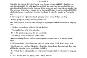 Thông báo 156/TB-BGDĐT tuyển chọn cán bộ, giảng viên, giáo viên, tham dự lớp học ngoại ngữ tạo nguồn đi làm chuyên gia giáo dục Ăngola  Mô-dăm-bich