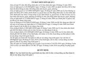 Quyết định 06/2010/QĐ-UBND Quy chế tổ chức hoạt động Ban Quản lý đầu tư xây dựng công trình quận 3