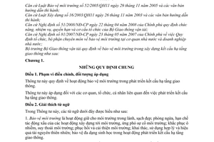 Thông tư 09/2010/TT-BGTVT  hoạt động bảo vệ môi trường trong phát triển kết cấu hạ tầng giao thông