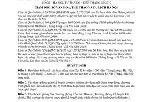 Quyết định 227/QĐ-SVHTTDL  Kế hoạch hoạt động năm Đại lễ kỷ niệm 1000 năm Thăng