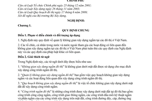 Nghị định 39/2010/NĐ-CP quản lý không gian xây dựng ngầm đô thị