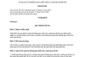 Nghị định 38/2010/NĐ-CP quản lý không gian, kiến trúc, cảnh quan đô thị