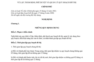 Nghị định 37/2010/NĐ-CP  lập, thẩm định, phê duyệt quản lý quy hoạch đô thị