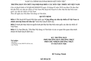 Quyết định 27/QĐ-BTCĐHDTTS phê duyệt Kế hoạch Hội thảo quốc gia