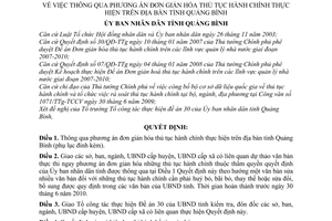 Quyết định 712/QĐ-UBND thông qua phương án đơn giản hóa thủ tục hành chính