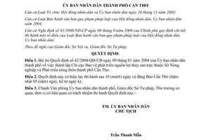 Quyết định 19/2010/QĐ-UBND bãi bỏ Quyết định 42/2004/QĐ-UB Cần Thơ