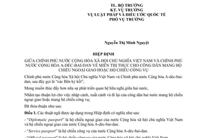 Hiệp định miễn thị thực cho công dân mang hộ chiếu ngoại giao hoặc công vụ