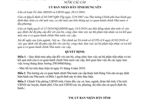 Quyết định 06/2010/QĐ-UBND phụ cấp cán bộ công chức Bộ phận một cửa Hưng Yên