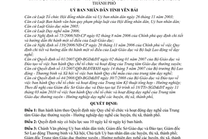 Quyết định 11/2010/QĐ-UBND  Quy chế tổ chức hoạt động dạy nghề Trung tâm Giáo dục thường xuyên - Hướng nghiệp dạy nghề