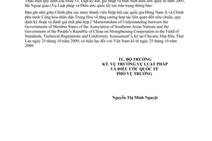 Thông báo 02/2010/TB-LPQT ngày điều ước quốc tế nhiều bên có hiệu lực