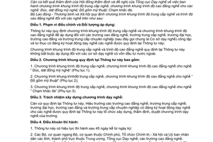 Thông tư 09/2010/TT-BLĐTBXH Chương trình khung trình độ trung cấp