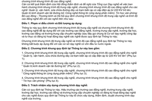 Thông tư 07/2010/TT-BLĐTBXH Chương trình khung trình độ trung cấp