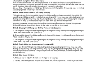 Thông tư 10/2010/TT-BLĐTBXH Chương trình khung trình độ trung cấp