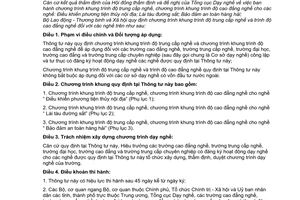 Thông tư 08/2010/TT- BLĐTBXH Chương trình khung trình độ trung cấp