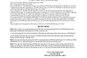 Quyết định 767/QĐ-UBND bổ sung đơn giá đất 02 vị trí tại thị xã Bắc Kạn