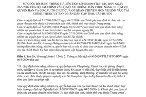 Thông tư 54/2010/TT-BTC sửa đổi Thông tư liên tịch 90/2009/TTLT-BTC-BNV hướng dẫn chức năng, nhiệm vụ, quyền hạn cơ cấu tổ chức  lĩnh vực tài chính