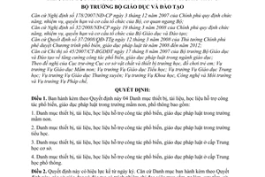 Quyết định 1467/QĐ-BGDĐT Danh mục thiết bị, tài liệu, học liệu hỗ trợ công tác phổ biến, giáo dục pháp luật trong trường mầm non