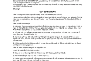 Thông tư 15/2010/TT-BCT thực hiện quy tắc xuất xứ trong Hiệp định Thương mại hàng hóa ASEAN-Ấn Độ