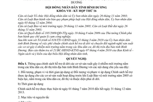 Nghị quyết 07/2010/NQ-HĐND7 chính sách hỗ trợ di dời các cơ sở sản xuất gây ô