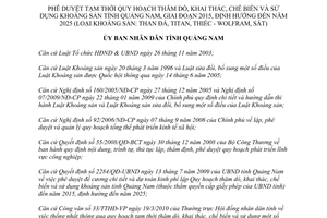 Quyết định 1272/QĐ-UBND năm 2010 phê duyệt tạm thời Quy hoạch thăm dò khai thác