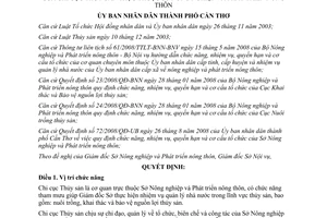 Quyết định 20/2010/QĐ-UBND chức năng nhiệm vụ quyền hạn cơ cấu Chi cục Thủy sản