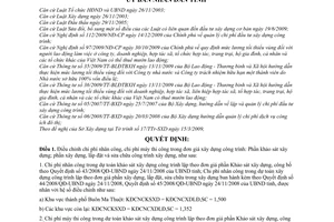 Quyết định 11/2010/QĐ-UBND điều chỉnh chi phí nhân công, máy thi công