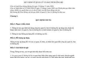 Thông tư 10/2010/TT-BGTVT quản lý bảo trì đường bộ