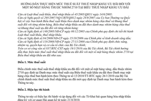 Thông tư 59/2010/TT-BTC hướng dẫn mức thuế suất thuế nhập khẩu ưu đãi mặt hàng thuộc nhóm 2710 tại biểu thuế nhập khẩu ưu đãi