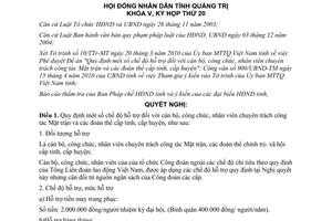 Nghị quyết 02/2010/NQ-HĐND hỗ trợ cán bộ công tác Mặt trận đoàn thể Quảng Trị