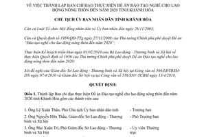 Quyết định 1092/QĐ-UBND năm 2010 thành lập Ban chỉ đạo thực hiện Đề án Đào tạo