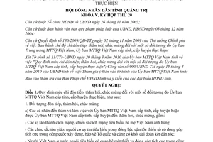 Nghị quyết 01/2010/NQ-HĐND mức chi đón tiếp thăm hỏi chúc mừng đối với một số đối tượng Quảng Trị