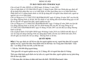 Quyết định 832/2010/QĐ-UBND chế độ trợ cấp người nghiện ma tuý, người bán dâm