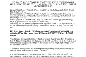 Thông tư 60/2010/TT-BTC sửa đổi Thông tư 53/2007/TT-BTC hướng dẫn, chế độ thu, nộp, quản lý sử dụng phí sát hạch lái xe cơ giới đường bộ